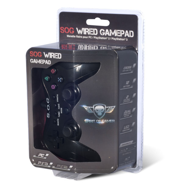 >Manette filaire Spirit of Gamer Wired Gamepad pour PC, PlayStation 2 et 3 , informatique Reunion, 974, Futur Runion