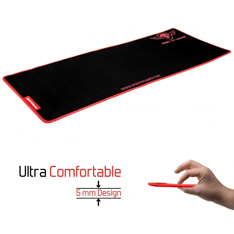 Tapis de souris SPIRIT OF GAMER REF SOG-PAD01XXR - ROUGE XXL Gaming (300 x 780 x 5mm),Informatique Réunion 974