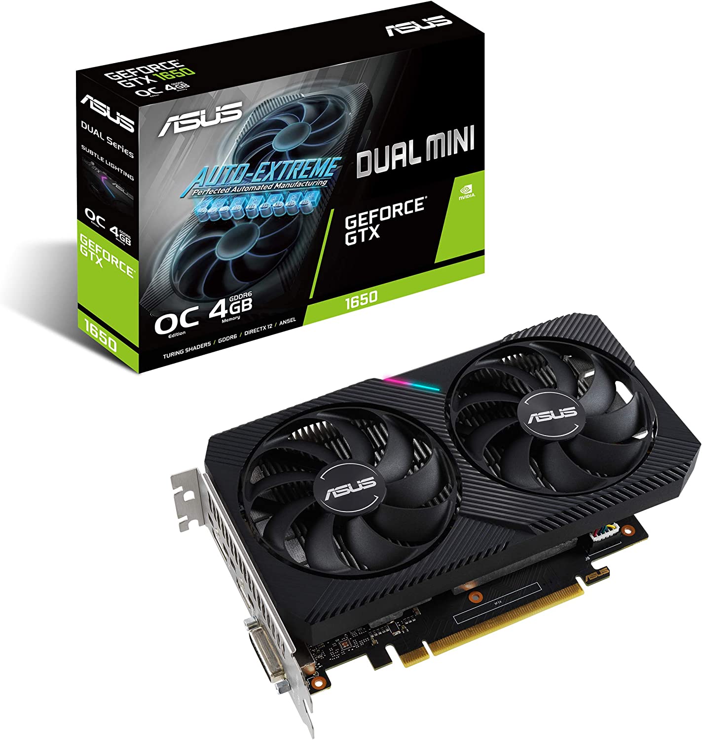 Carte graphique Asus Dual GeForce GTX 1650 OC Edition V2, 4Go GDDR6 PCIe 3.0, informatique reunion, informatique ile de la Runion 974