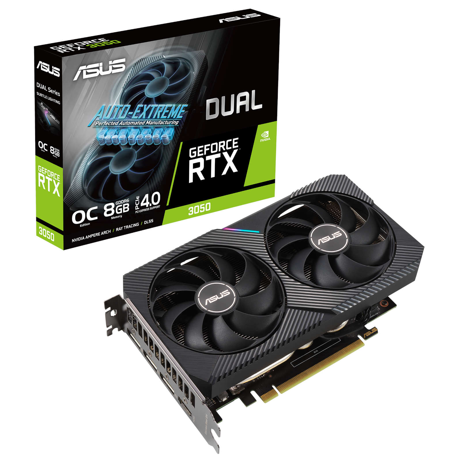 Carte graphique Asus GeForce RTX 3050 DUAL 8Go OC PCIe 4.0, informatique reunion, informatique ile de la Runion 974