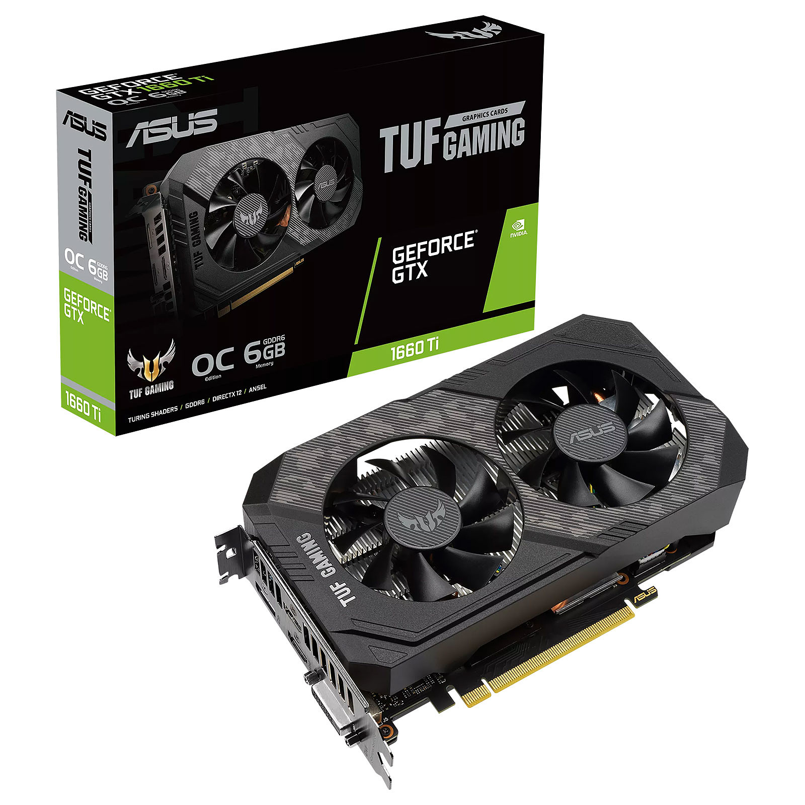 Carte graphique Asus GeForce GTX 1660 Ti 6Go DDR6 TUF Gaming PCIe 3.0 , informatique reunion, informatique ile de la Runion 974