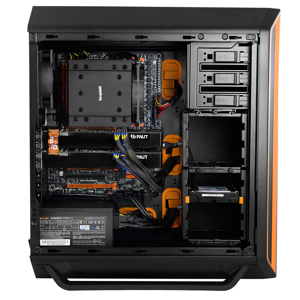 Boitier PC Be Quiet Silent Base Noir/Orange avec fentre (sans alim), informatique ile de la Runion 974
