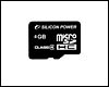 Carte mémoire Silicon Power micro SDHC 4 Go Class 4