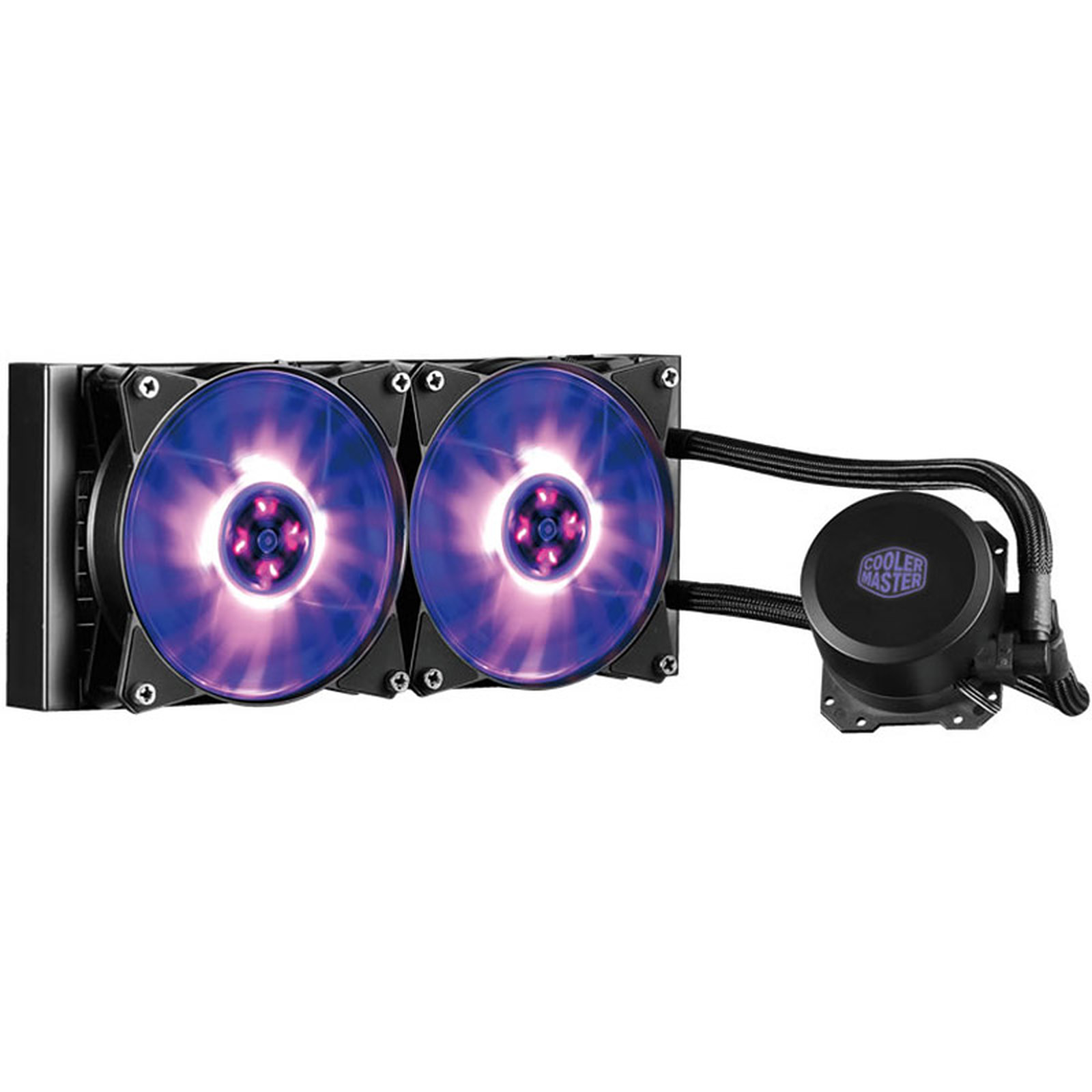 Watercooling tout en un Coller Master MasterLiquid ML240L RGB pour processeurs sockets Intel 2066, 2011, 2011-v3, 1156, 1155, 1151, 1150, 775 et AMD AM4/3+/3/2+/2, FM2+/2/1, informatique Reunion, 974, Futur Runion