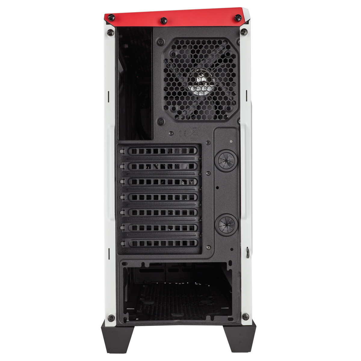 Boitier PC Corsair Carbide Series SPEC Alpha Moyen Tour Blanc/Rouge avec fentre (sans alim), informatique ile de la Runion 974