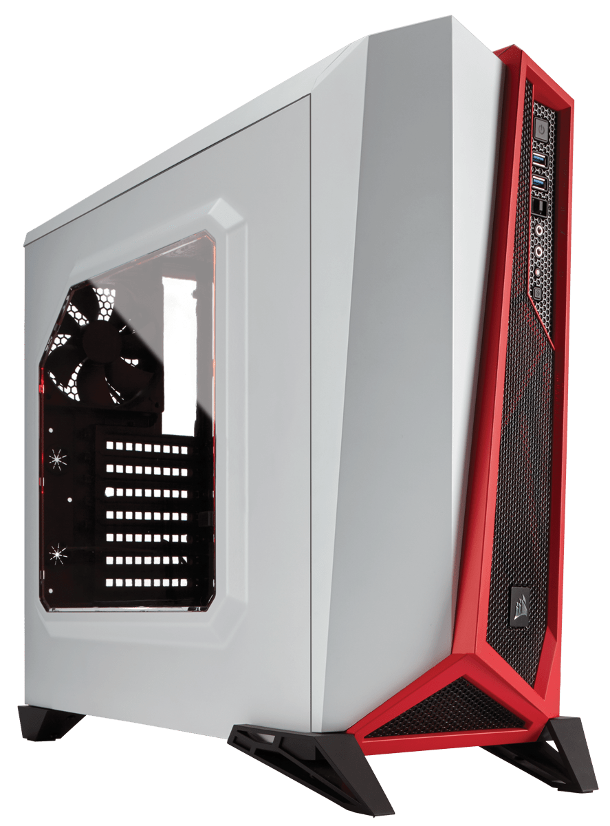 Boitier PC Corsair Carbide Series SPEC Alpha Moyen Tour Blanc/Rouge avec  fenêtre