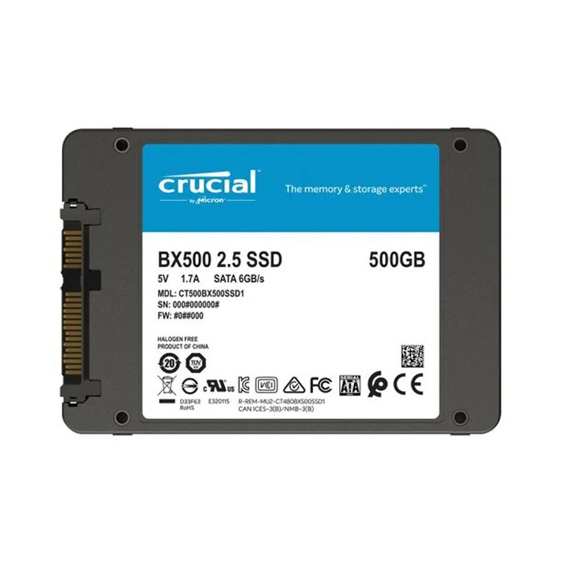 Disque dur SSD Crucial BX500 500 Go 2.5 pouces (7mm) Serial ATA 3 (6Gb/s)s, informatique ile de la Réunion 974