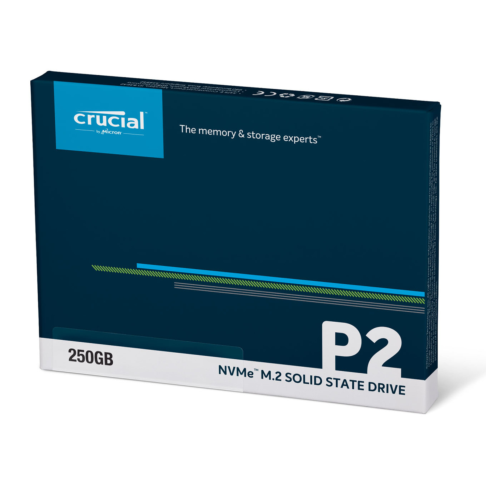Disque dur SSD Crucial P2 M.2 PCIe NVMe 250 Go lecture/écriture jusqu'à 2100/1050 Mo/s, informatique ile de la Réunion 974