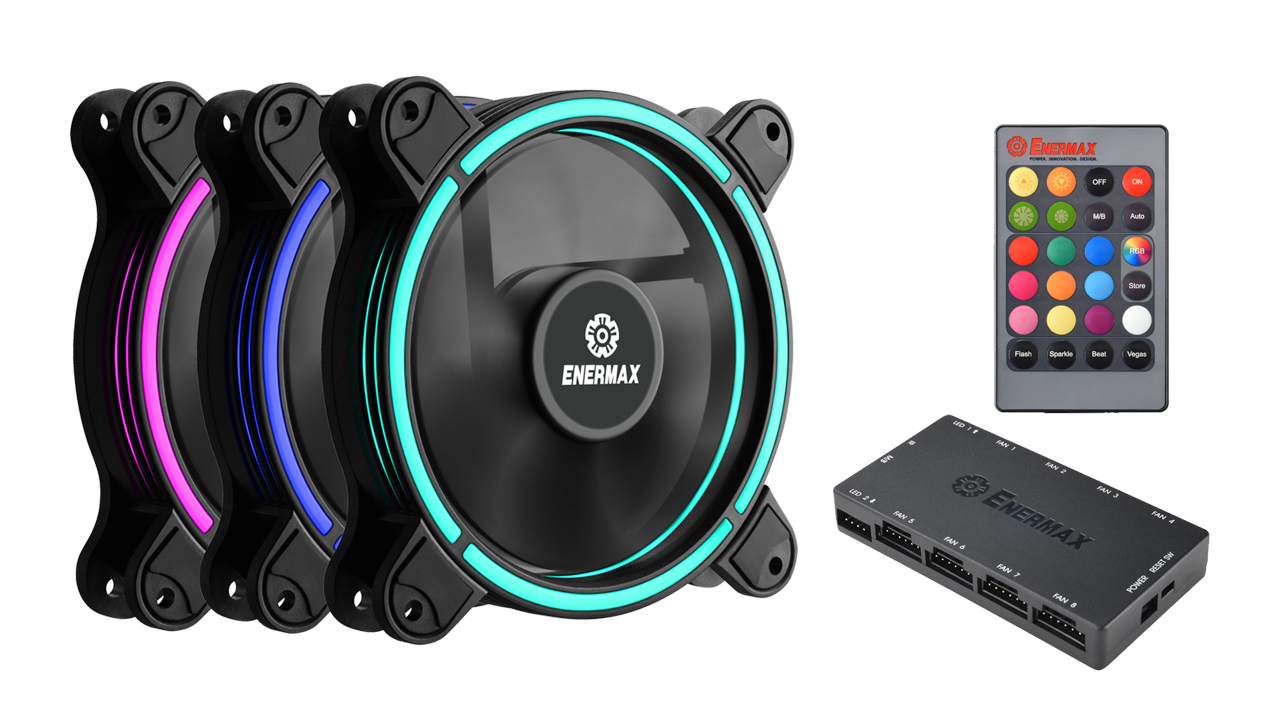 Ventilateur 120 mm pour boitier Enermax B.T. RGB pack de 3 avec boitier et télécommande, informatique ile de la Réunion 974, Futur Réunion Informatique
