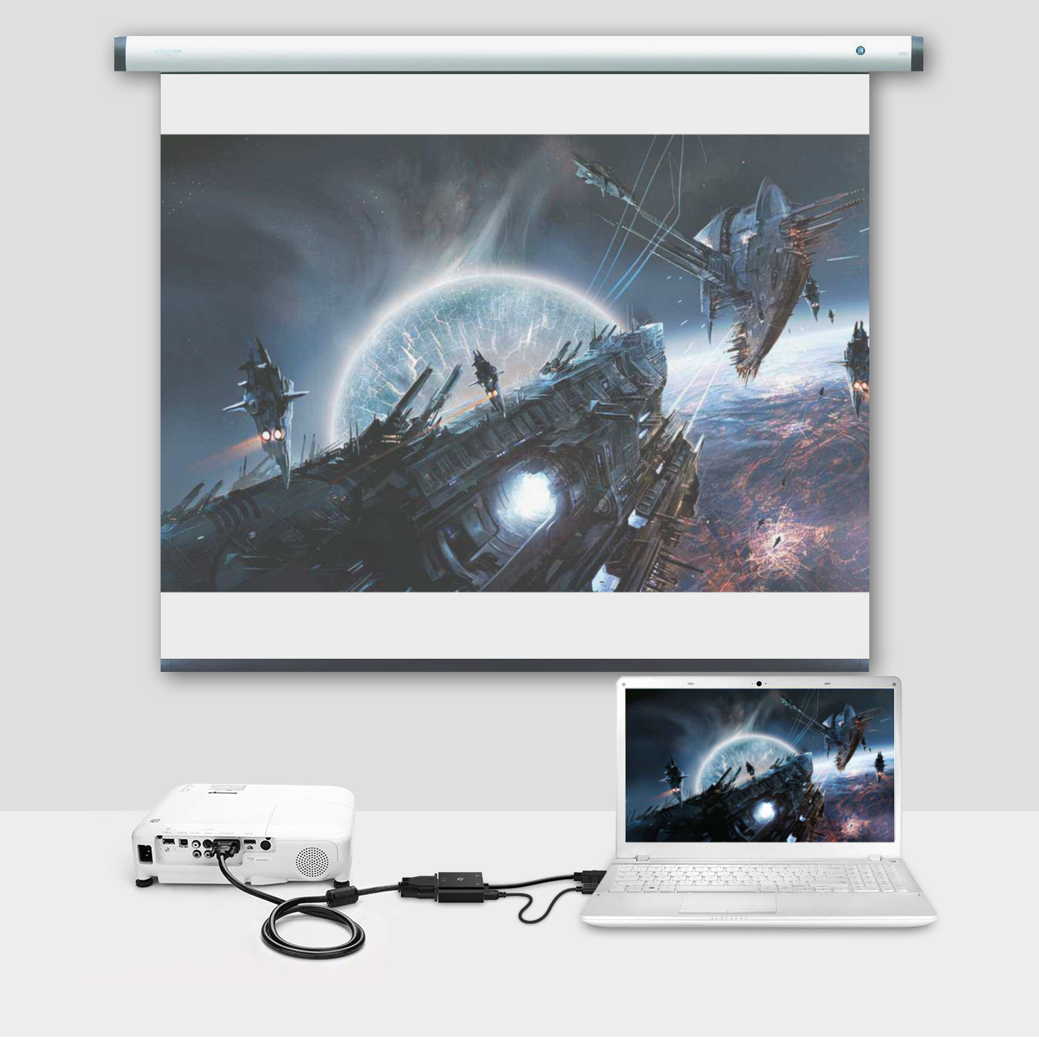 Convertisseur hdmi mâle vers vga femelle (avec audio), câble 20 cm, informatique 974