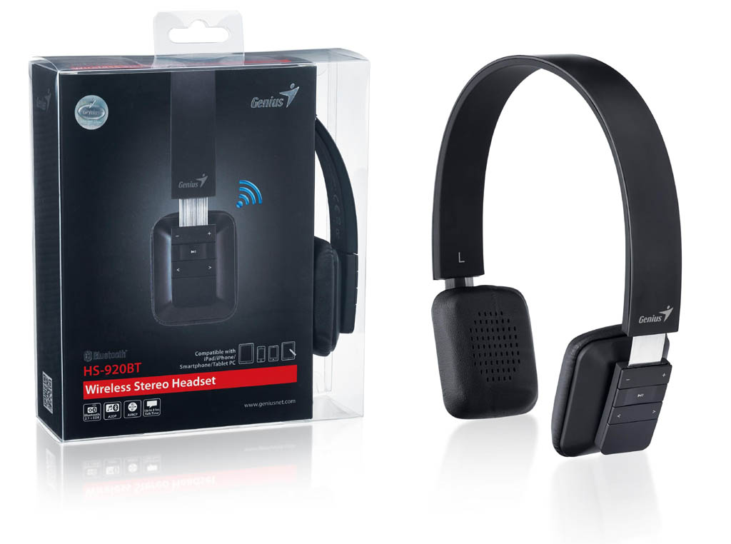 Casque supra-auriculaire Bluetooth avec microphone Genius HS-920BT Noir