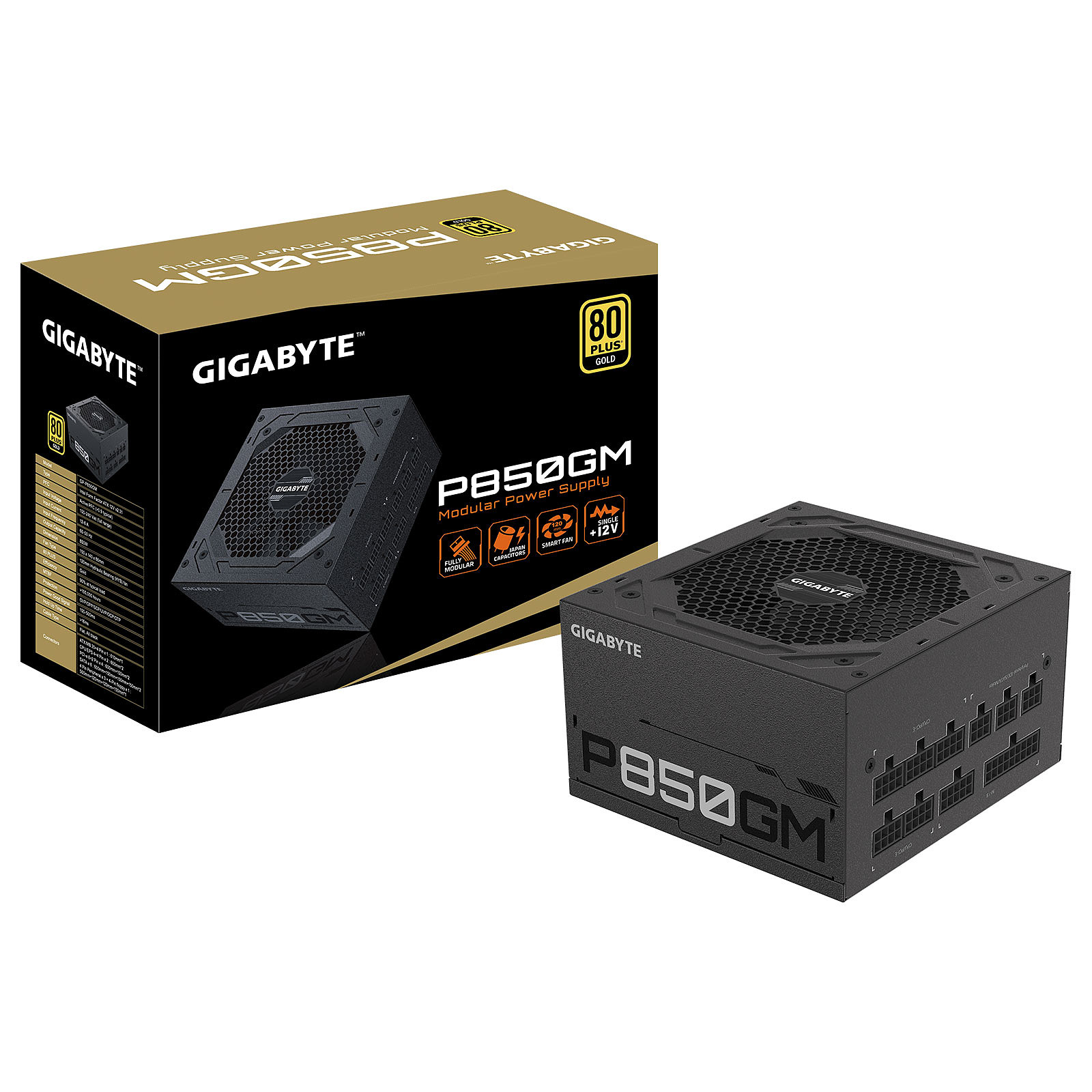 Alimentation PC 850W Gigabyte GP-P850GM Series Modulaire 80 Plus Gold Full Modulaire, informatique ile de la Runion 974, Futur Runion Informatique