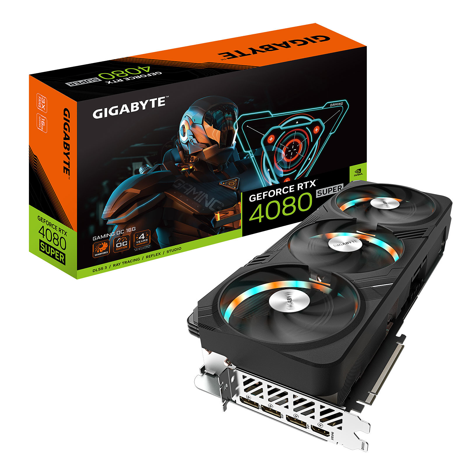 Carte graphique Gigabyte GeForce RTX 4080 SUPER Gaming OC 16GD PCIe 4.0, informatique reunion, informatique ile de la Runion 974