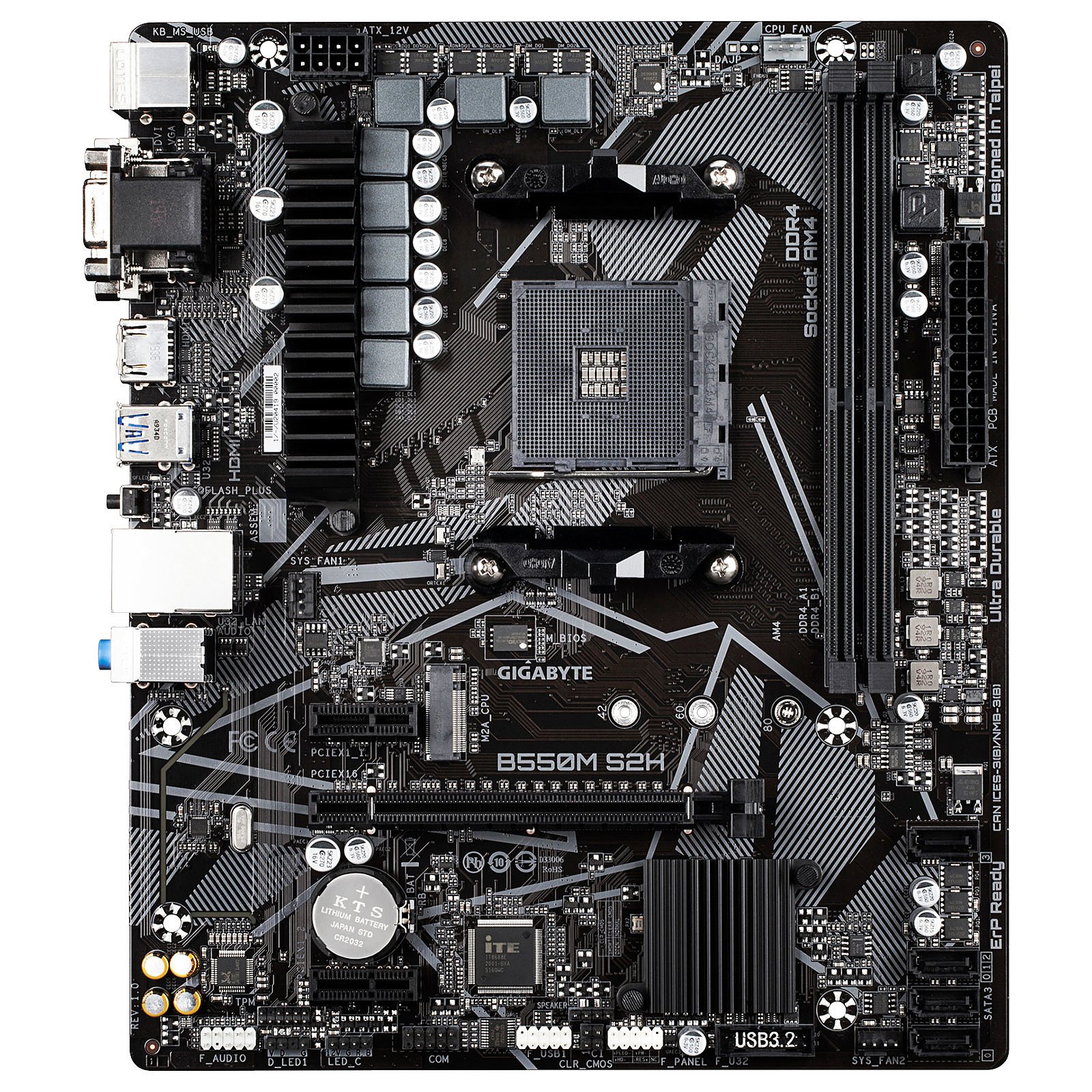 Carte mre Gigabyte B550M S2H Socket AM4 (AMD B550) mATX, informatique ile de la Runion 974