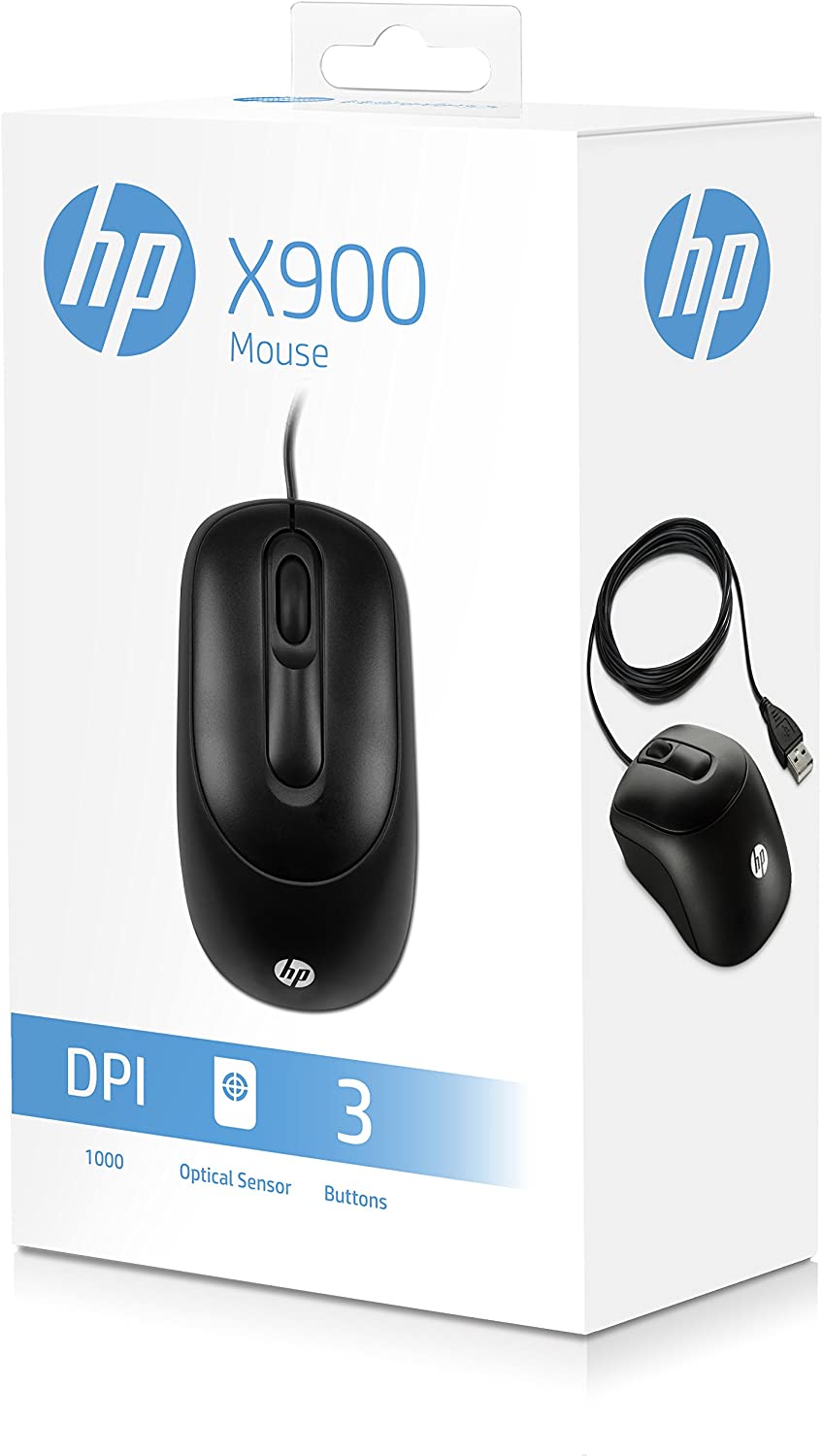 Souris filaire USB HP X900 optique, noire , informatique ile de la runion 974