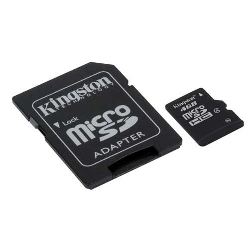 Carte mmoire Kingston micro SDHC 4 Go + adaptateur SD, informatique ile de la runion