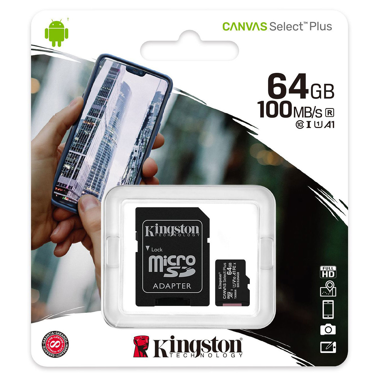 Carte mmoire Kingston micro SDXC 64 Go Class10 U1 avec adaptateur SD, informatique Reunion 974, Futur Runion informatique