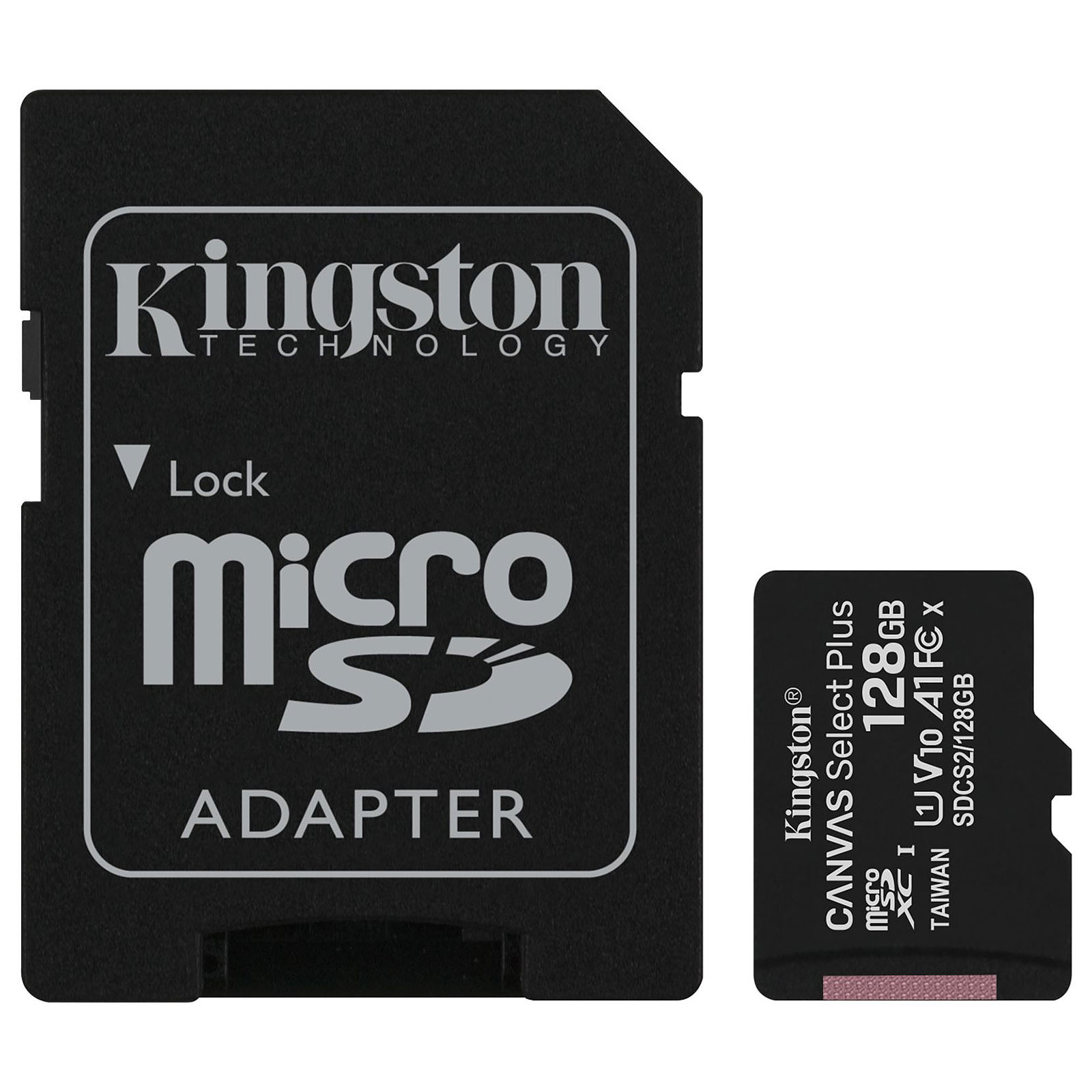 Carte mémoire Kingston <strong>Canvas Select Plus</strong> micro SDXC 128 Go + adaptateur SDXC, informatique ile de la réunion