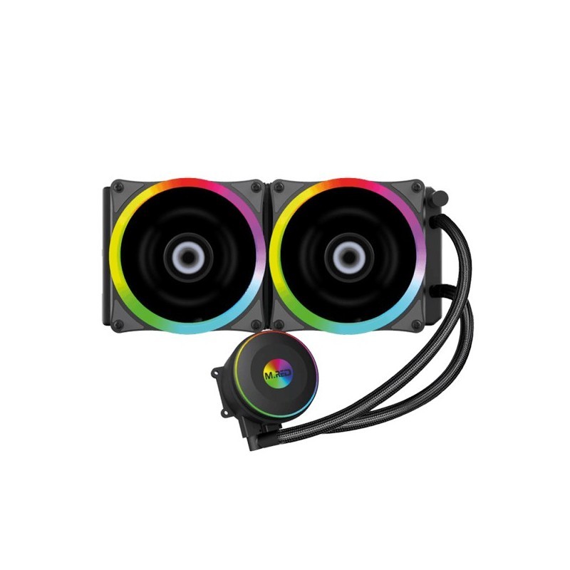 Watercooling tout en un M.Red AIRW-24 Rainbow 240 RGB pour processeurs sockets Intel 2066, 2011, 2011-v3, 1200, 1156, 1155, 1151, 1150, et AMD AM4, AM3+, AM3, AM2+, AM2, FM2+/2, informatique Reunion, 974, Futur Réunion