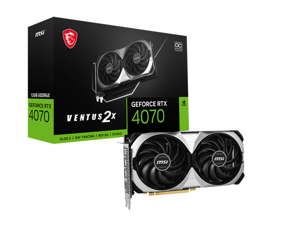 Carte graphique MSI GeForce RTX 4070 VENTUS 2X 12 Go OC DDR6X PCIe 4.0, informatique reunion, informatique ile de la Réunion 974