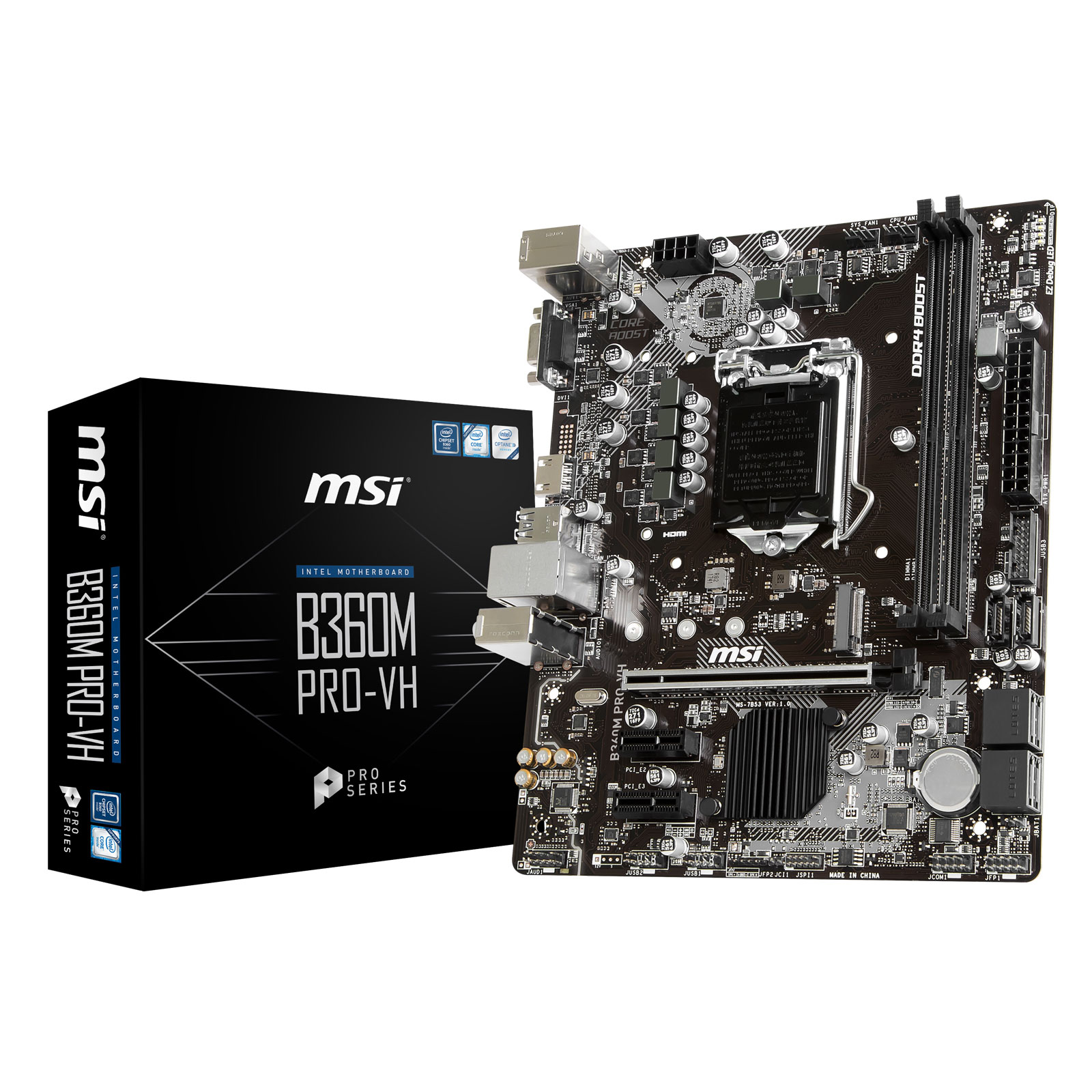 Carte mre MSI B360M PRO-VH Socket 1151 (Intel B360 Express) mATX, informatique ile de la Runion 974