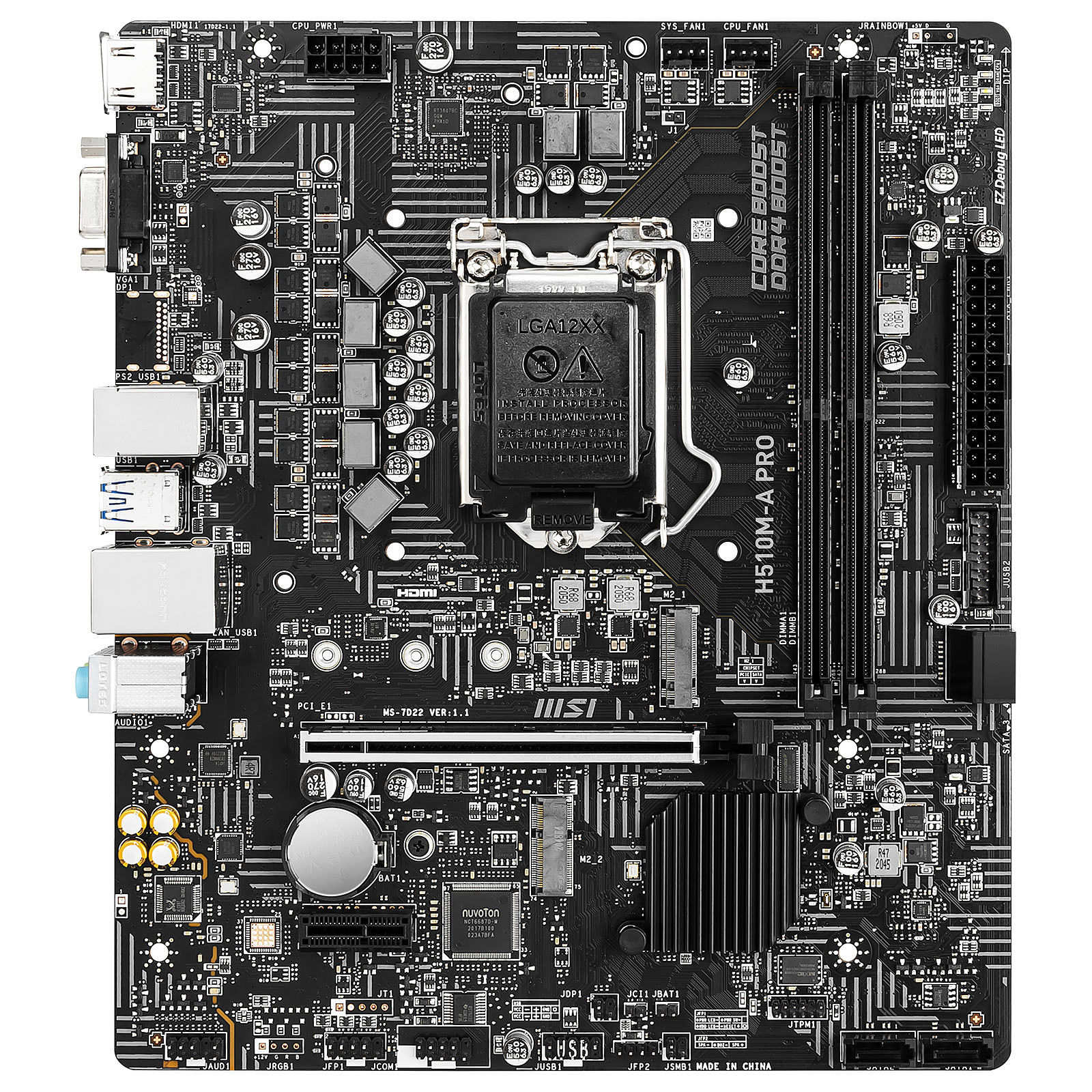 Carte mère MSI H510M-A PRO Socket 1200 (Intel H410 Express) mATX, informatique ile de la Réunion 974