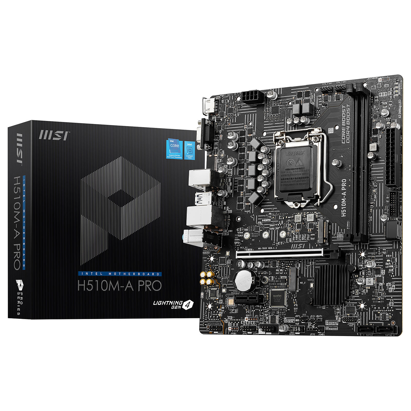 Carte mère MSI H510M-A PRO Socket 1200 (Intel H410 Express) mATX, informatique ile de la Réunion 974