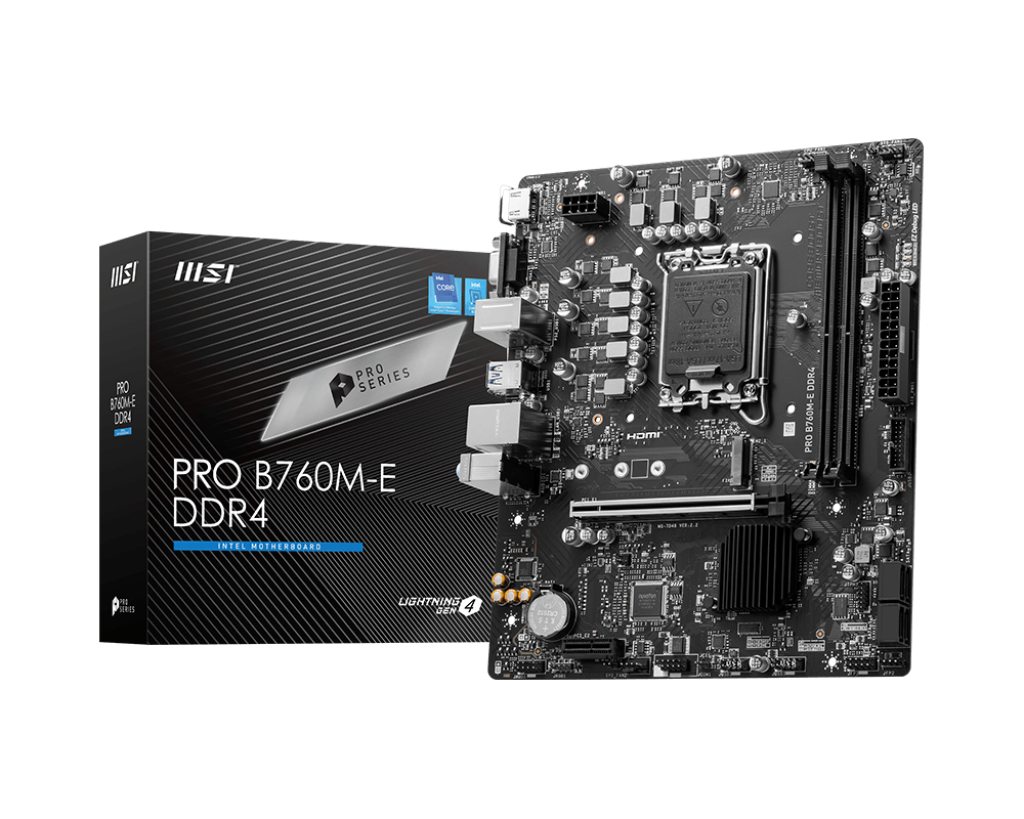 Carte mre MSI PRO B760M-E DDR4 Socket 1700 (Intel B760 Express) mATX, informatique ile de la Runion 974