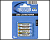 Piles Maxell : 4 piles Alcalines AAA (LR3) 1.5v