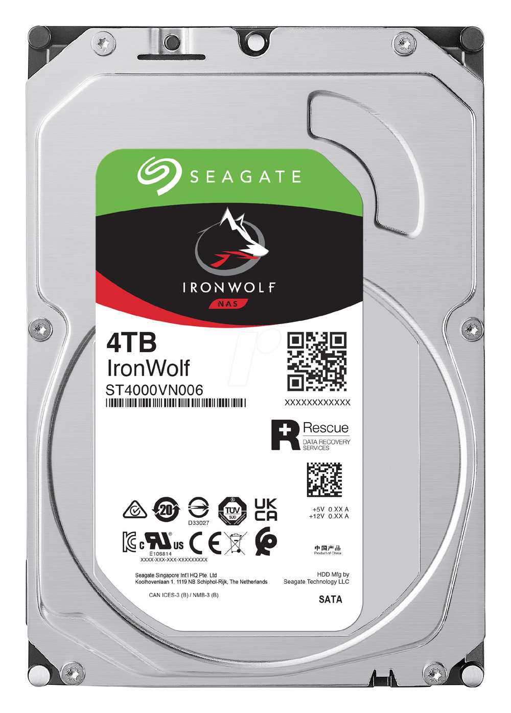 Disque dur Seagate IronWolf 4 To SATA 3 (SATA 6Gb/s) 256 Mo 5400 trs/mn (bulk), informatique ile de la Runion 974