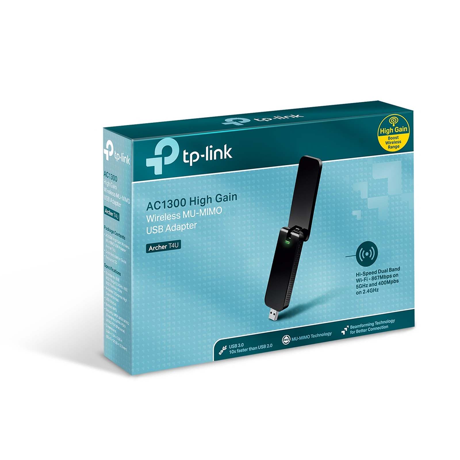 Carte rseau wifi bi-bande AC1300 USB TP-LINK Archer T4U, informatique Reunion, 974, Futur Runion