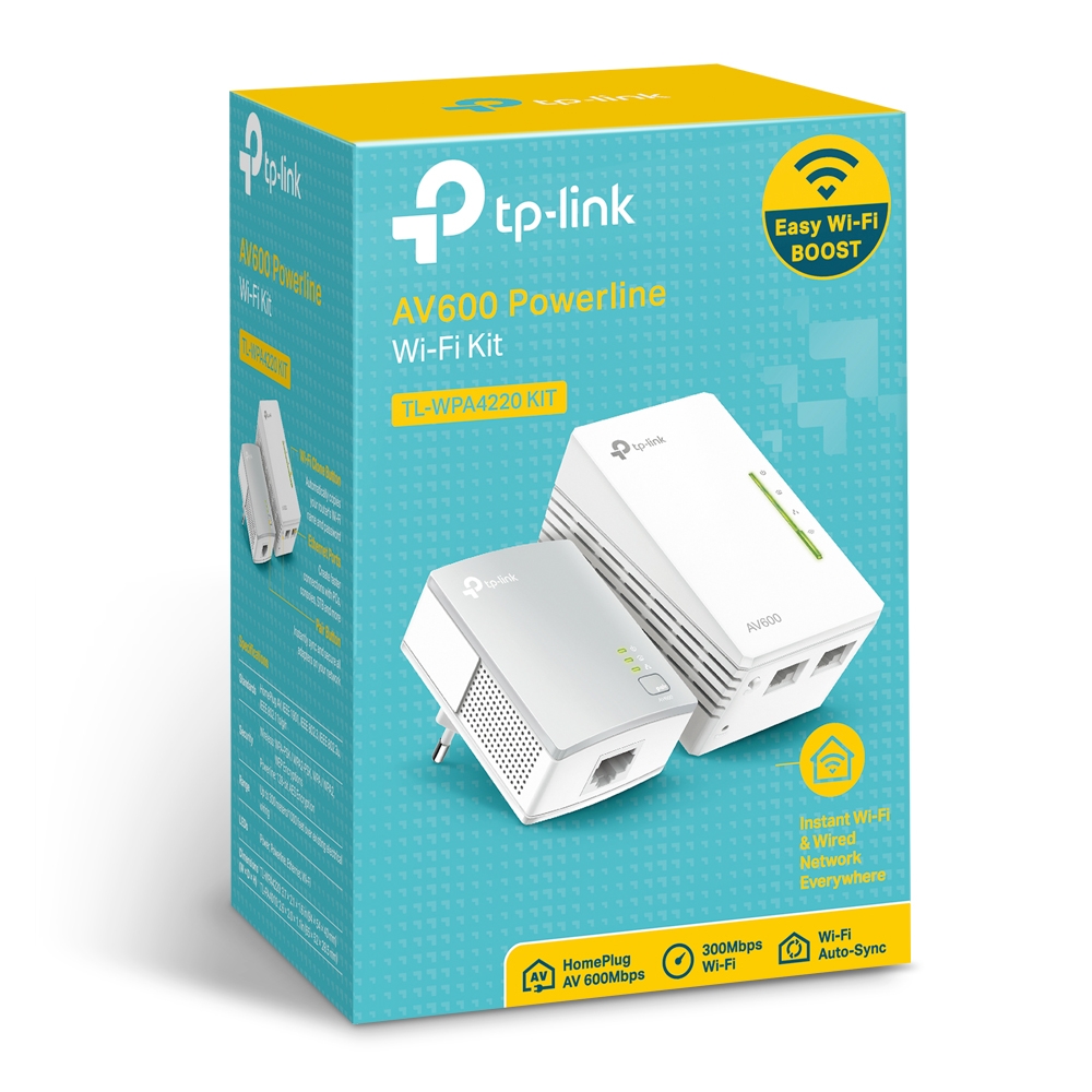 Adaptateurs CPL TP-Link TL-WPA4220KIT Kit CPL AV600 + Wi-Fi N300  - Pack de 2, informatique Reunion, 974, Futur Runion