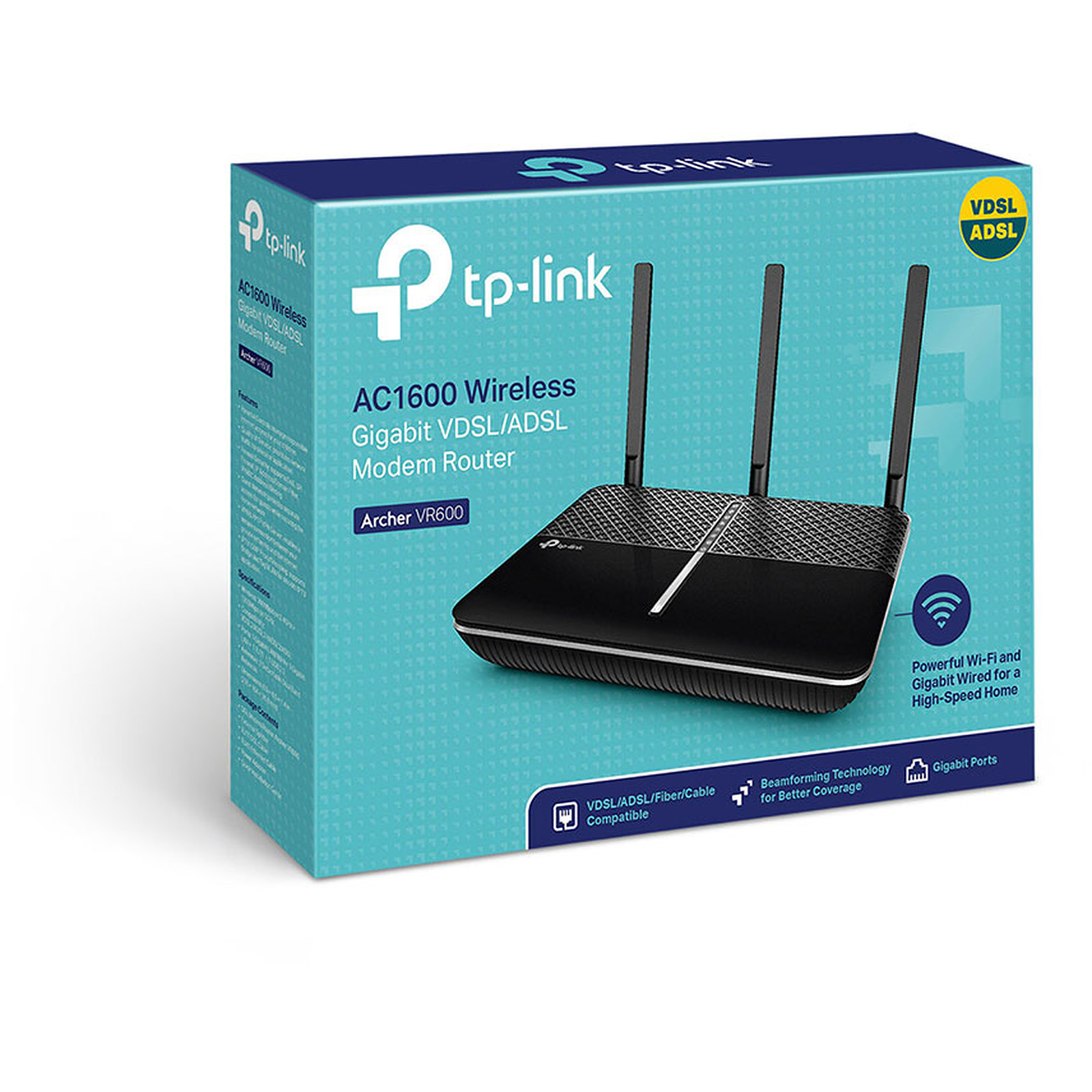 >Modem Routeur WiFi Dual Band AC1600 Lan Gigabit TP-LINK Archer VR600, informatique Reunion 974, Futur Runion informatique